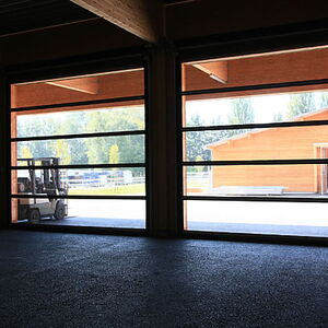 Rolltore mit textilem Behang